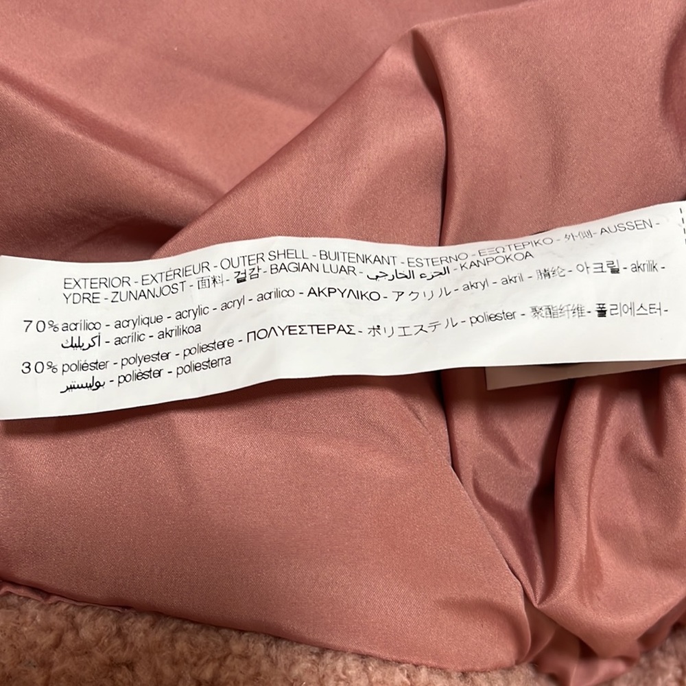 ZARA pink rose sherpa jacket! Sz XL - Picture 6 of 6